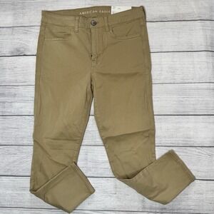American Eagle Stretch Jegging Khaki Tan Brown Pants Size 10 X-Short NWT